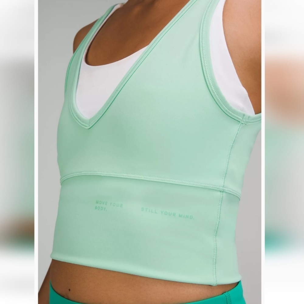 Lululemon Power Pivot Everlux Tank Top Motif Mint Green Reversible - Picture 3 of 14